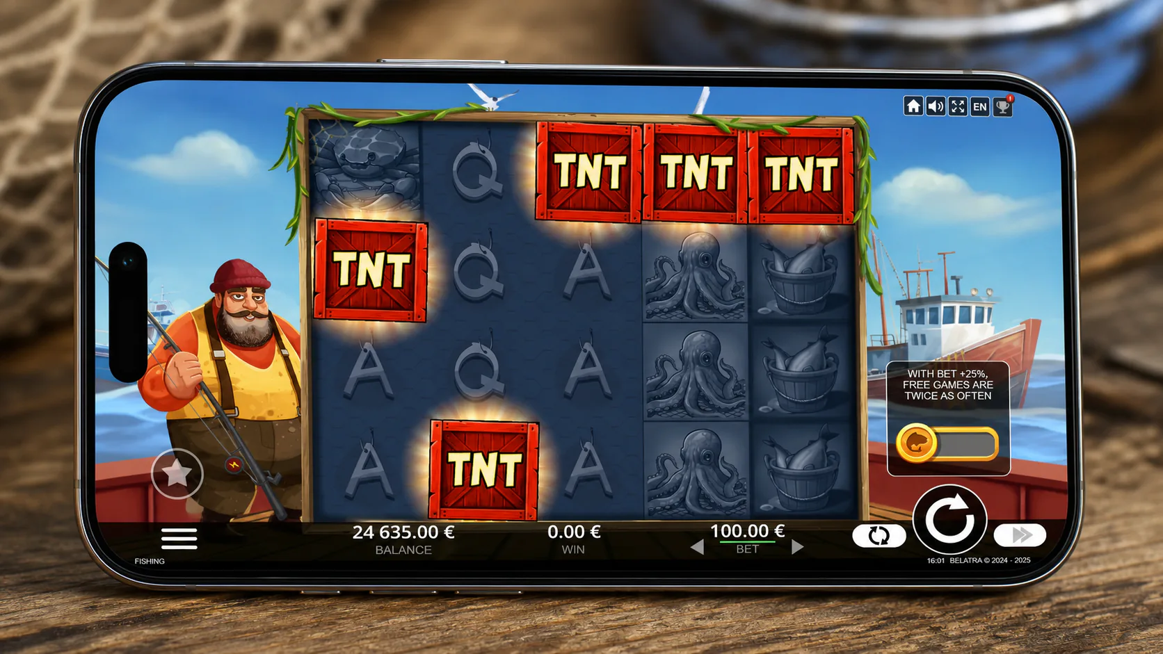 Real Blast the Bass gameplay screen with fisherman and fish values